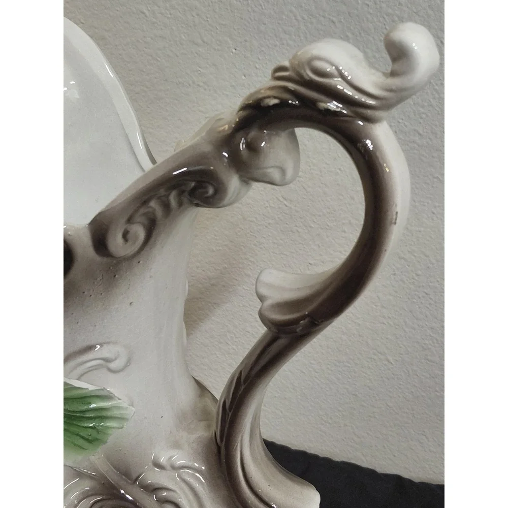 Vintage Capodimonte Italy Porcelain Pitcher Ewer Vase 14